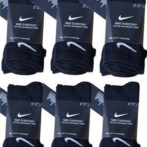Nike Everyday Black Crew Socks 6 pack x 18 socks